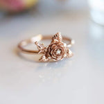 ROSE Ring | 14K Rose With A Rose Bud Ring - Emi Conner Jewelry 