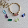 Stella | 14K Emerald Cut Birthstone & Diamond Hidden Star Ring - Emi Conner Jewelry 