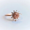 ROSE Halo Ring | 14K Rose Ring Diamond Halo - Emi Conner Jewelry 