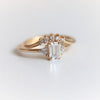 Alexis | 14K Emerald Cut Moissanite & Triangle Moissanite Ring - Emi Conner Jewelry 