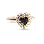 Emma | Heart Black Onyx & Diamond Halo Ring