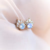 Olivia | 14K Rainbow Moonstone & Diamond Earrings - Emi Conner Jewelry 