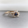 Layla | 14K Trillion Lab Created Blue Sapphire & Diamond Petite Cocktail Ring - Emi Conner Jewelry 