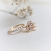 Layla | 14K Trillion Morganite & Diamond Petite Cocktail Ring - Emi Conner Jewelry 