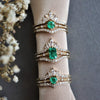 Aurora Crown (Emerald Cut) | 14K Gold Diamond Contour Band - Emi Conner Jewelry 