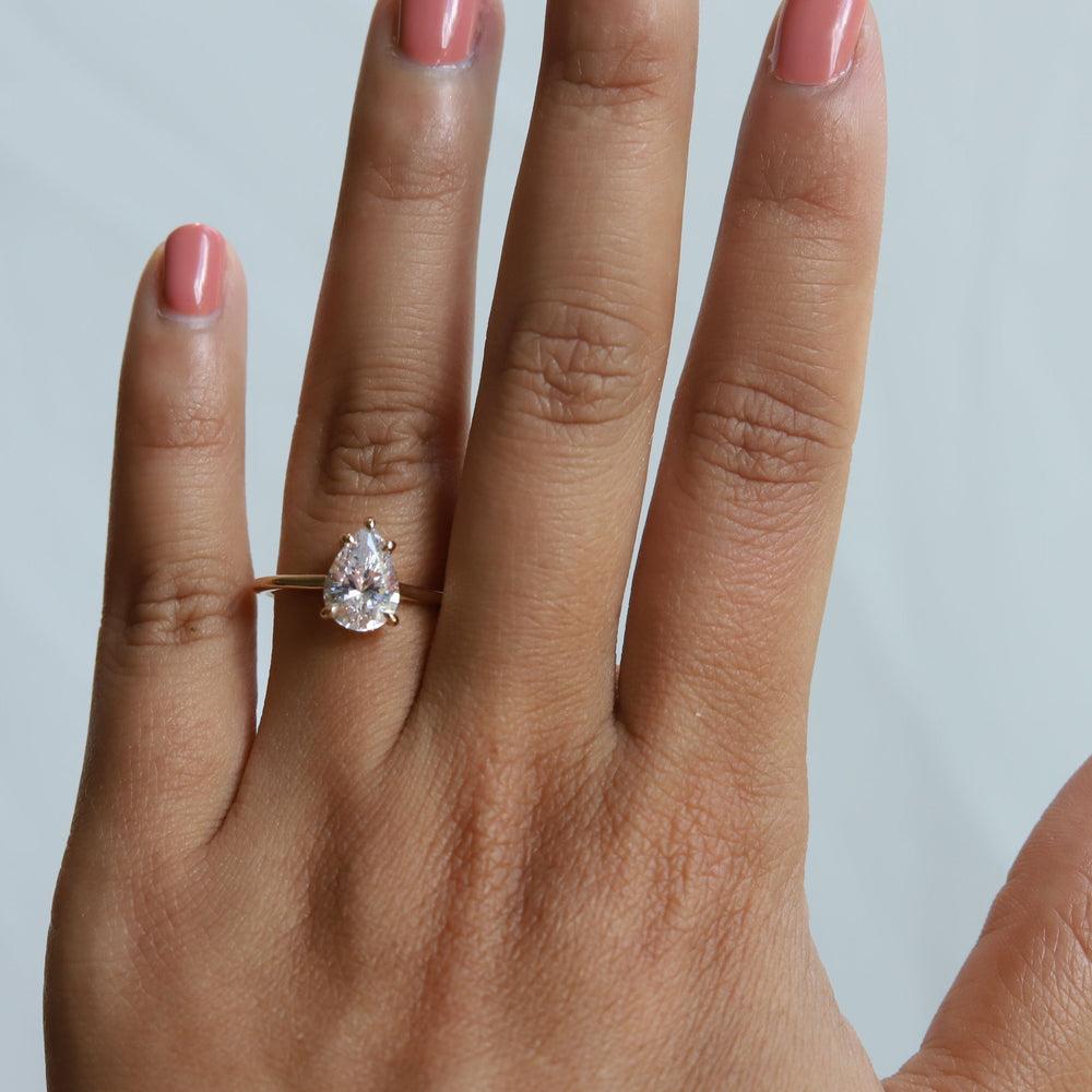 WYN Hidden Halo | Pear Solitaire Ring
