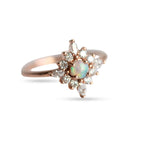 Skylar |  Australian Opal and Diamond Snowflake Halo Ring