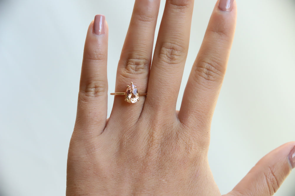WYN Classic | Pear Morganite Solitaire Ring