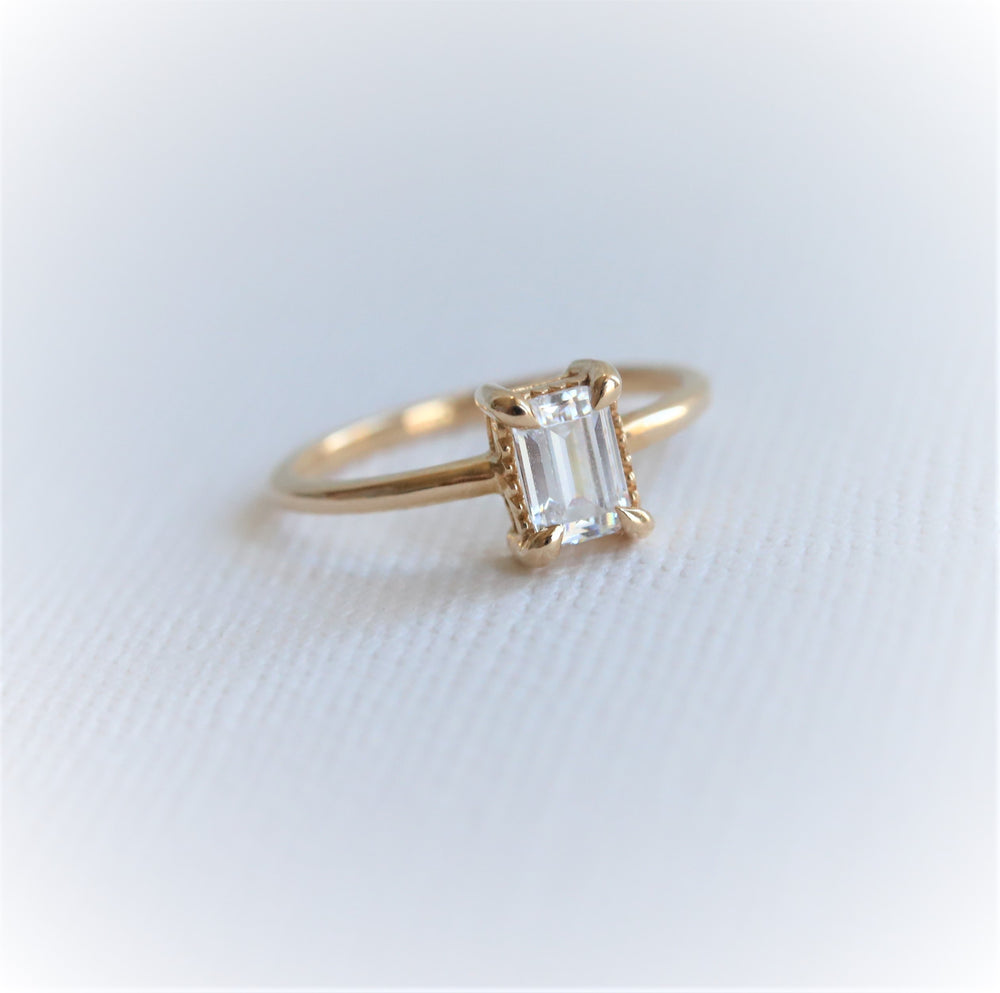 Carolyne | 0.5 ct. Emerald-Shaped Ring (Step Cut)