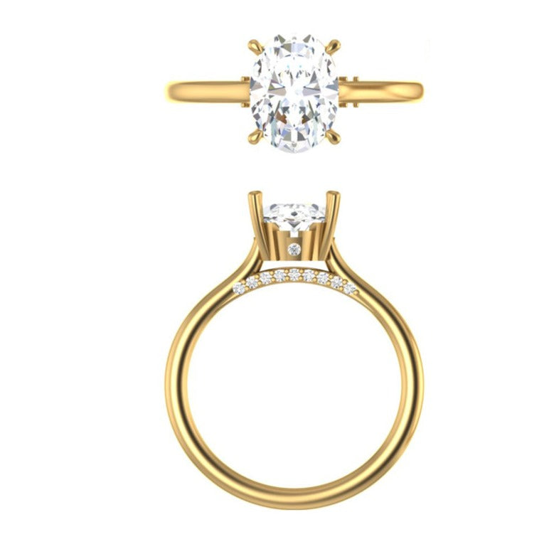 WYN Art Deco Lux | Oval (Elongated) Solitaire Ring
