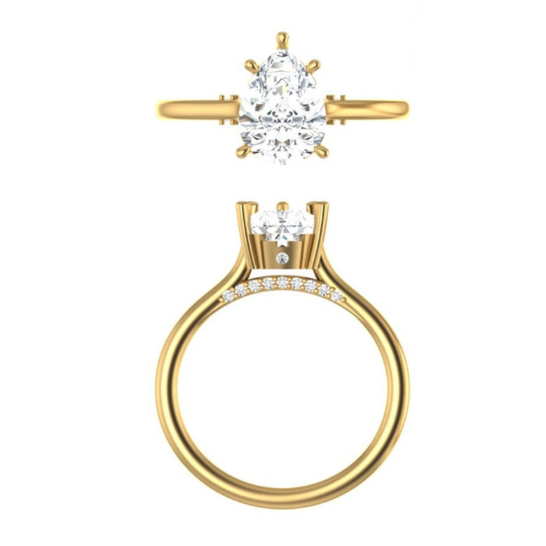 WYN Art Deco Lux | Pear Solitaire Ring
