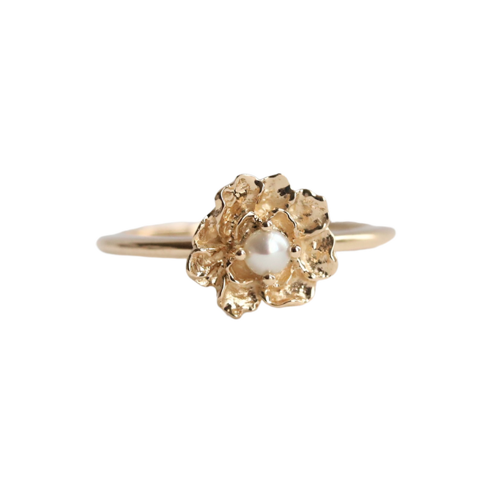 Peony No.2 | Freshwater Pearl Peony Stacking Ring