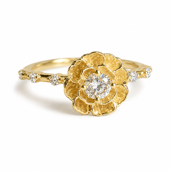 Peony No.7 | Peony & Diamond Ring