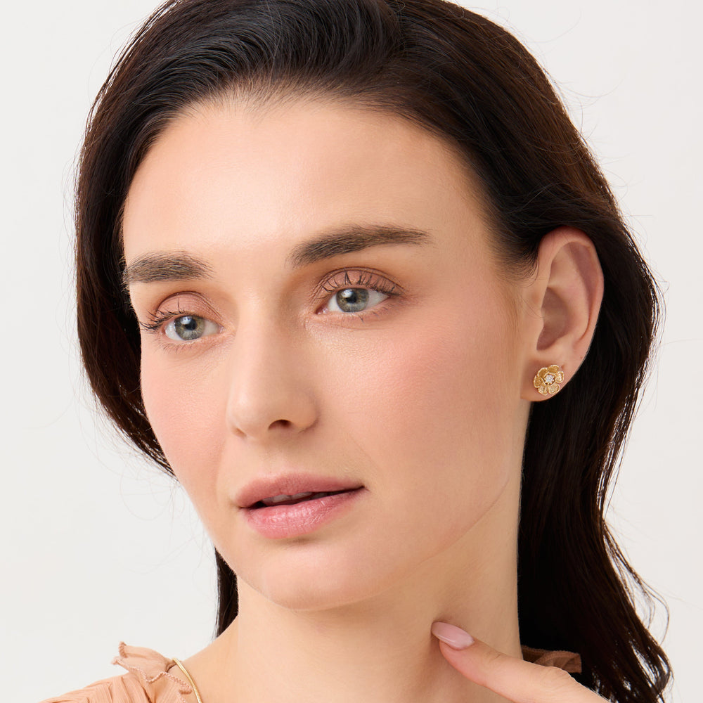 Peony No.4 | Peony Diamond Stud Earrings