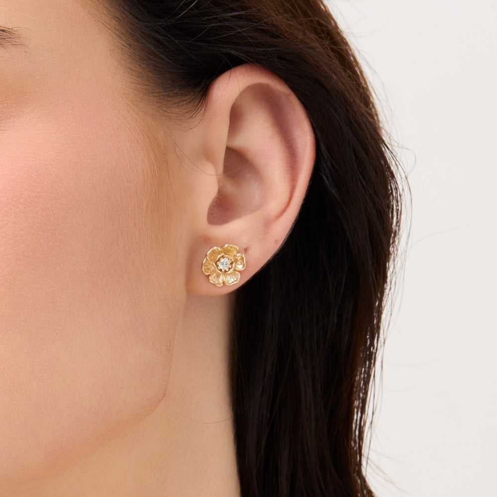 Peony No.4 | Peony Diamond Stud Earrings