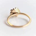 Peony No.2 | 14K Gold White Sapphire Peony Ring - Emi Conner Jewelry 