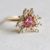 Layla | Pink Sapphire Trillion Halo Ring