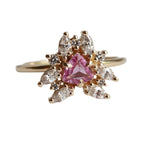 Layla | Pink Sapphire Trillion Halo Ring