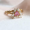 Layla | Pink Sapphire Trillion Halo Ring