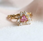 Layla | Pink Sapphire Trillion Halo Ring