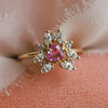 Layla | Pink Sapphire Trillion Halo Ring