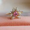 Layla | Pink Sapphire Trillion Halo Ring