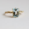 Aurora | 2 ct. Elongated Cushion Cut Aquamarine Accented Ring