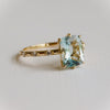 Aurora | 2 ct. Elongated Cushion Cut Aquamarine Accented Ring