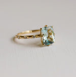 Aurora | 2 ct. Elongated Cushion Cut Aquamarine Accented Ring