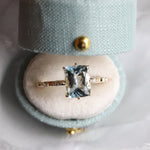 Aurora | 2 ct. Elongated Cushion Cut Aquamarine Accented Ring