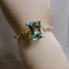 Aurora | 2 ct. Elongated Cushion Cut Aquamarine Accented Ring
