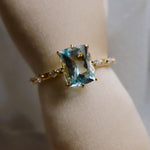 Aurora | 2 ct. Elongated Cushion Cut Aquamarine Accented Ring