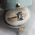 Aurora | 2 ct. Elongated Cushion Cut Aquamarine Accented Ring