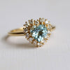 Emma | Heart Cut Sky Blue Topaz Halo Ring