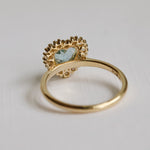 Emma | Heart Cut Sky Blue Topaz Halo Ring