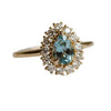 Emma | Pear Cut Sky Blue Topaz Halo Ring