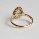 Emma | Pear Cut Sky Blue Topaz Halo Ring