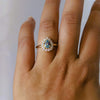 Emma | Pear Cut Sky Blue Topaz Halo Ring