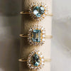 Emma | Heart Cut Sky Blue Topaz Halo Ring