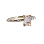 Aurora | 1 ct. Emerald Cut Morganite Accented Ring
