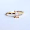 Aurora | 1 ct. Emerald Cut Morganite Accented Ring