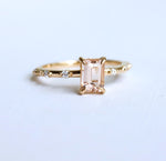 Aurora | 1 ct. Emerald Cut Morganite Accented Ring