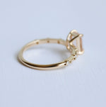 Aurora | 1 ct. Emerald Cut Morganite Accented Ring