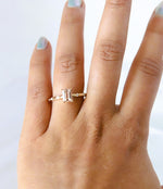 Aurora | 1 ct. Emerald Cut Morganite Accented Ring