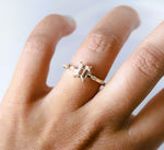 Aurora | 1 ct. Emerald Cut Morganite Accented Ring