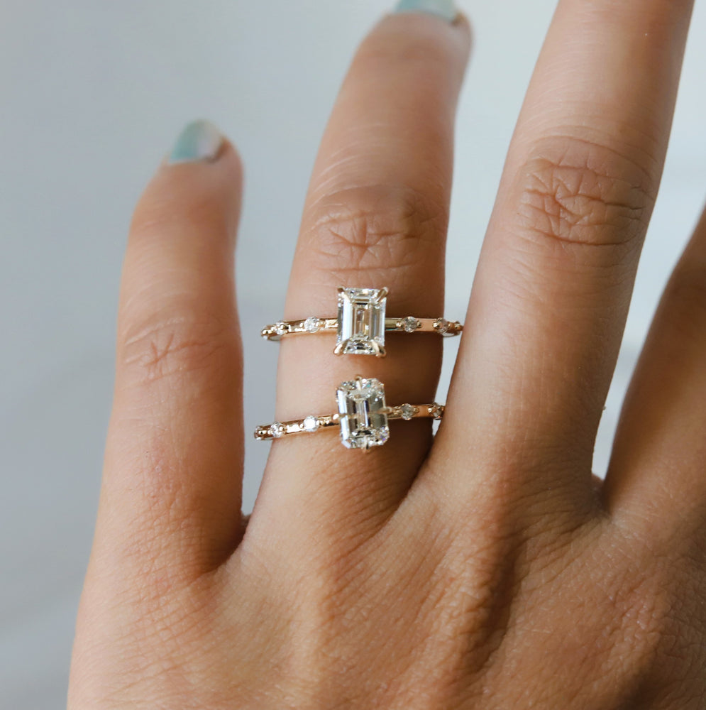 Aurora | 1 ct. Emerald Cut Diamond Accented Ring