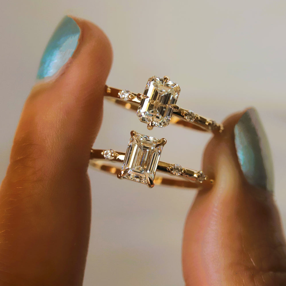 Aurora | 1 ct. Emerald Cut Diamond Accented Ring