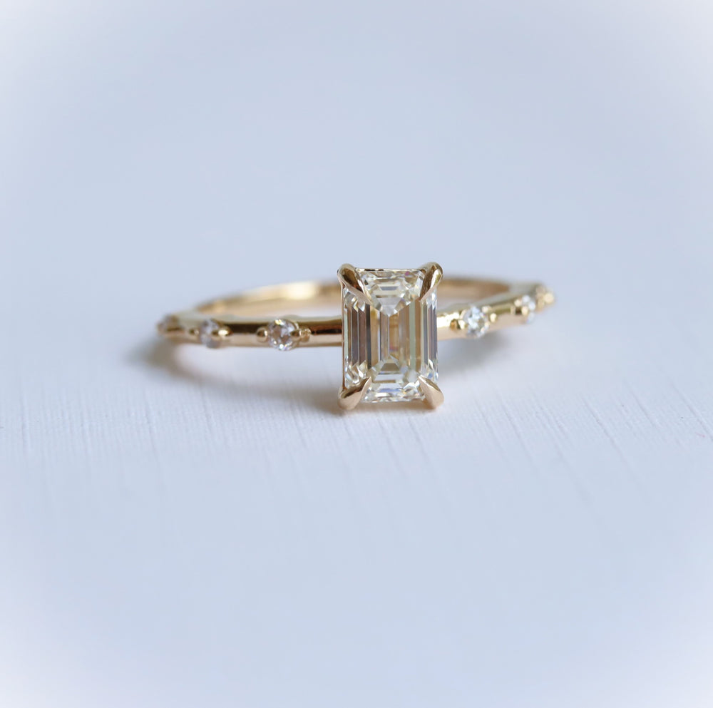Aurora | 1 ct. Emerald Cut Diamond Accented Ring