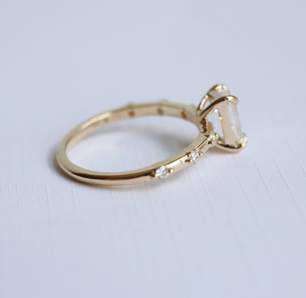 Aurora | 1 ct. Emerald Cut Diamond Accented Ring