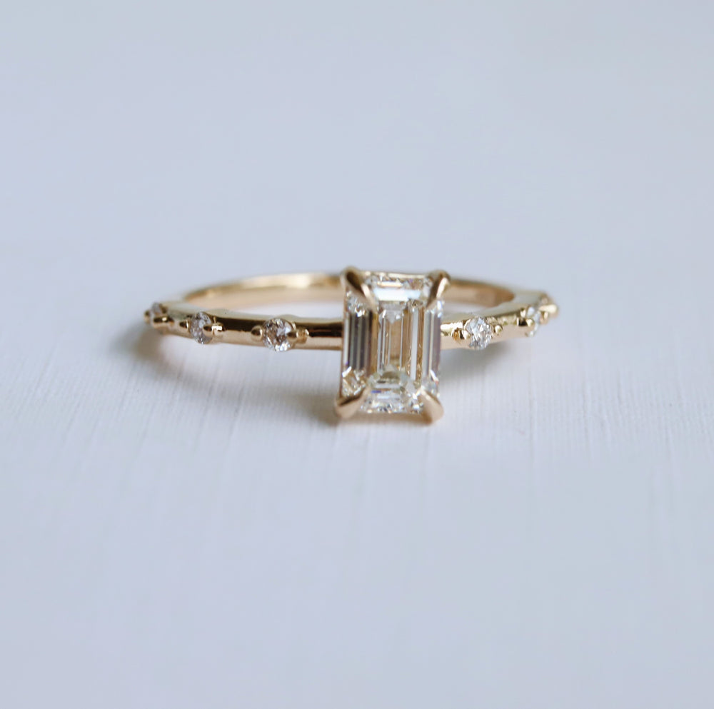 Aurora | 1 ct. Emerald Cut Diamond Accented Ring